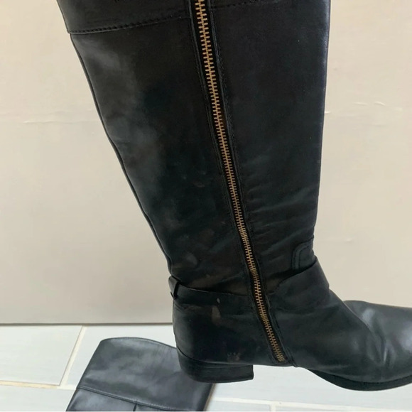 Michael Kors Black Gold Tall Leather Riding Boots Equestrian 10 - Picture 9 of 15